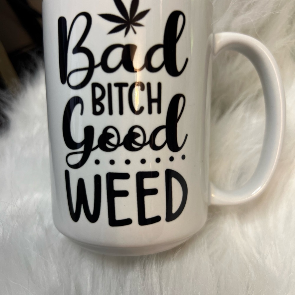 White Ceramic Mug with Black Text